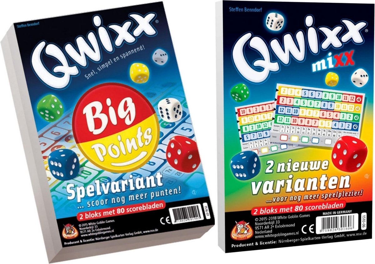 Spellenbundel - 2 stuks - Dobbelspel - Qwixx Big Points & Qwixx Mixx