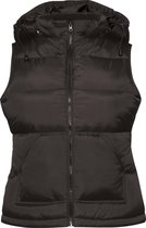 B&C Vrouwen/dames Zen+ Hooded Waterdichte Bodywarmer/Gilet (Zwart)
