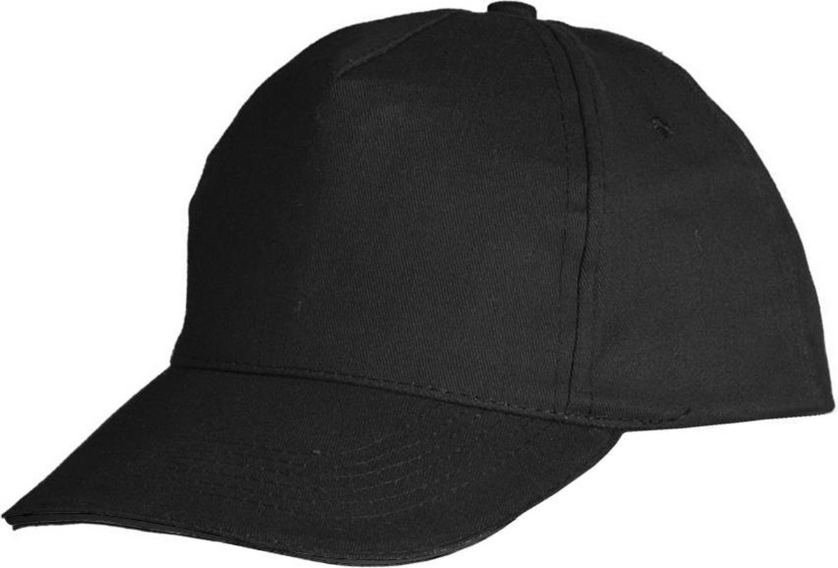 SOLS Unisex Sunny 5 Panel Baseball Cap (Zwart)