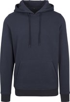 Build Your Brand Heren Zware Pullover Hoodie (Marine)