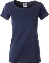 James and Nicholson T-shirt Basic en coton biologique pour femmes / femmes (bleu Marine)