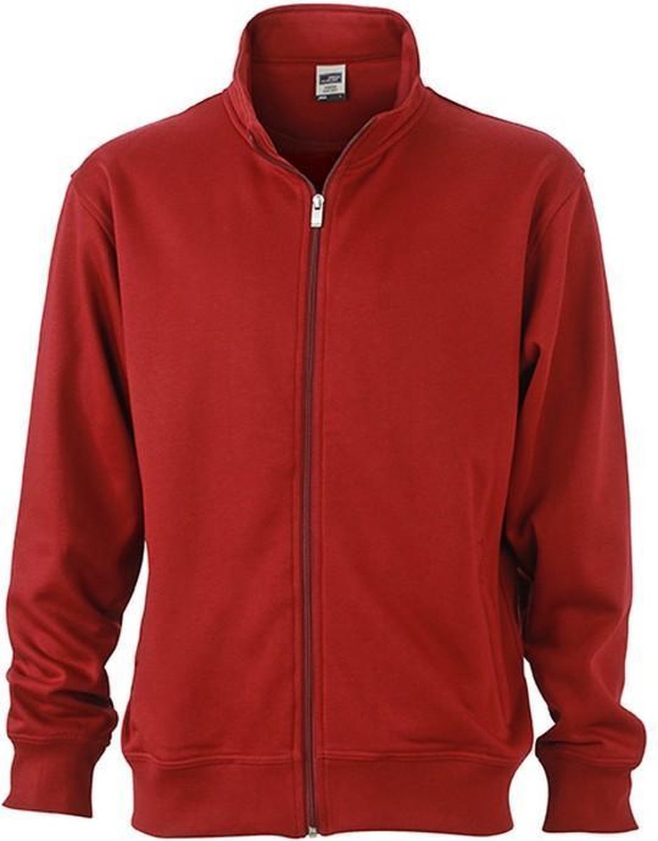 James and Nicholson Unisex Workwear Sweat Jacket Rode Wijn