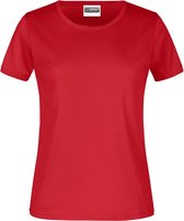 James And Nicholson Dames/dames Ronde Hals Basic T-Shirt (Rood)