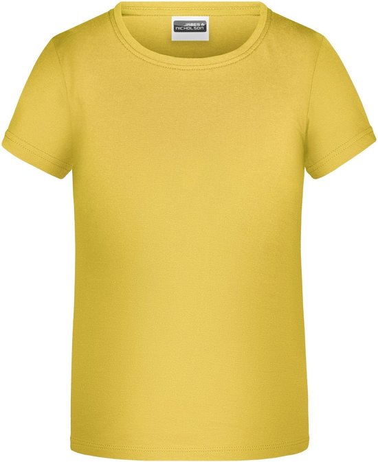 James And Nicholson Childrens Girls Basic T-Shirt (Geel)