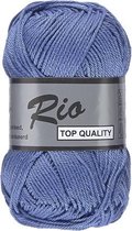 Lammy yarns Rio katoen garen - licht blauw grijs, korenbloem blauw (022) - pendikte 3 a 3,5 mm - 1 bol van 50 gram