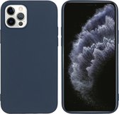 iPhone 12 Pro / 12 Hoesje Siliconen - iMoshion Color Backcover - Donkerblauw