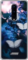 OnePlus 8 Hoesje Transparant TPU Case - Blooming Butterflies #ffffff