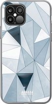 6F hoesje - geschikt voor iPhone 12 Pro - Transparant TPU Case - Mirrored Polygon #ffffff