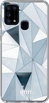 Samsung Galaxy M31 Hoesje Transparant TPU Case - Mirrored Polygon #ffffff