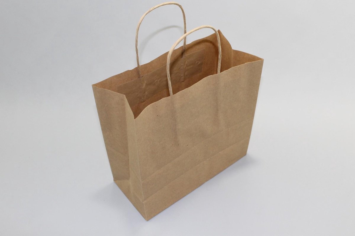 Draagtassen Papier Bruin 22x10x31cm Kraft Papier 90 grams met gedraaid handvat (50 stuks)