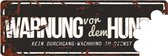 D&D Waakbord / Warning beware of the dog de Zwart/grijs 40x14cm