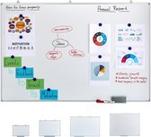 Relaxdays whiteboard magnetisch - magneetbord - memobord - schoolbord - presentatiebord