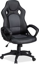 relaxdays Gaming stoel XR9, PC gamestoel, gamer bureaustoel, belastbare Racing stoel grijs