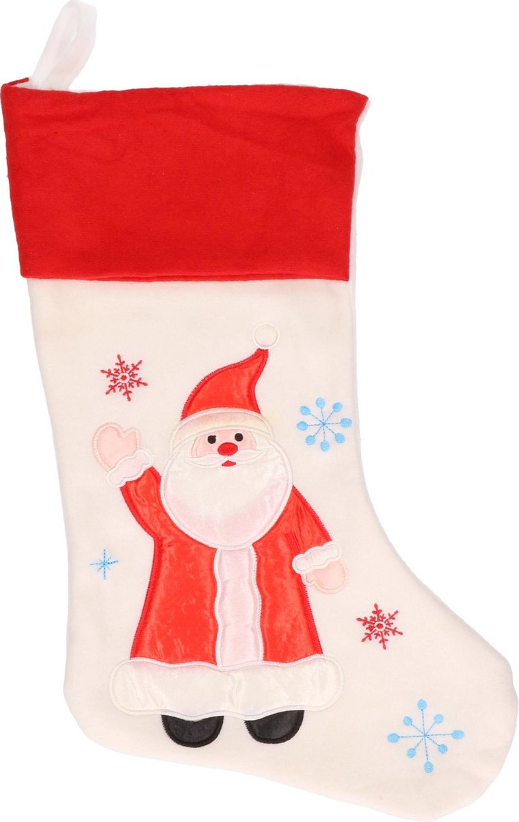 Chaussettes de Witte blanches avec imprimé Père Noël 48 cm - Décorations de  Noël de... | bol.
