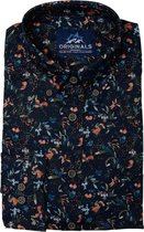 GCM heren blouse navy print LM - maat XXL
