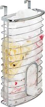 iDesign Plastic tassen houder - Zilver - Ophangen zonder boren