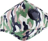 Attitude Holland Masker Camouflage Print with valve Mondkapje Groen