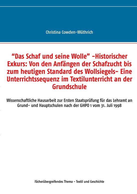 “Das Schaf und seine Wolle” -Historischer Exkurs: Von de ... - cover
