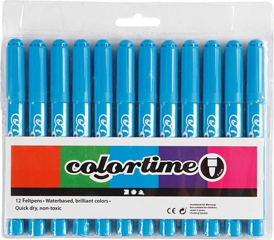 Colortime stiften, lijndikte 5 mm, lichtblauw, 12 stuk/ 1 doos