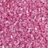 Perles de rocaille. dim 15/0. d: 1,7 mm. rose. 2 coupes. 25gr. diamètre du trou 0,5 mm [HOB-687830]