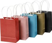 Papieren zakken. diverse kleuren. H: 17 cm. B: 12x7 cm. 125 gr. 5x2 stuk/ 1 doos