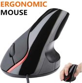 Elementkey ERGO3 - Ergonomische Optische USB Verticale Muis (Bedraad) – DPI 1600 – 5 Knoppen - Plug & Play – Zwart