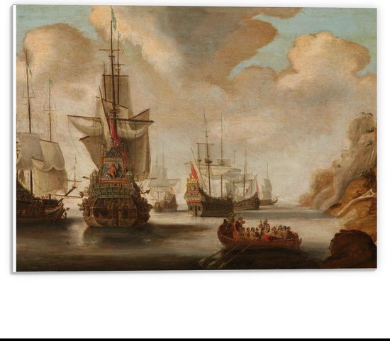 Foto: Forex oude meesters eskader bij rotsachtig kust jacob adriaensz bellevois 40x30cm foto op forex