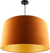 Olucia Urvin - Moderne Hanglamp - Stof - Oranje;Goud - Rond - 50 cm