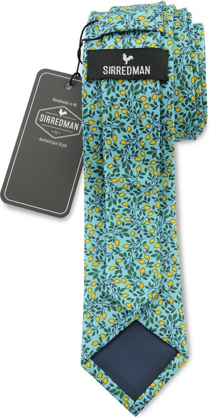 Sir Redman - stropdas Happy Lemon - bedrukt Twill - turquoise / groen / geel | bol.com