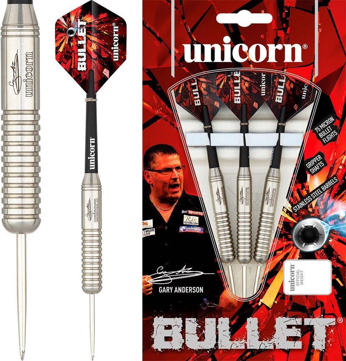 Unicorn Bullet Gary Anderson P2 - Dartpijlen 25 Gram