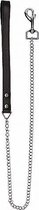 Leather Handle Chain Lead - Black