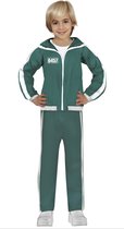 Guirca - Squid Game Pak - Squid Game Pak Deelnemer Groen Retro Trainingspak Kind Kostuum Kind - Groen - 7 - 9 jaar - Carnavalskleding - Verkleedkleding