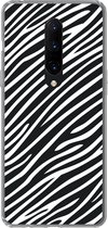 Geschikt voor OnePlus 7 Pro hoesje - Dierenprint - Zebra - Zwart - Siliconen Telefoonhoesje