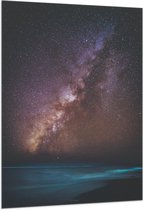 WallClassics - Drapeau - Ciel étoilé au bord de la mer - 100x150 cm Photo sur Drapeau Polyester