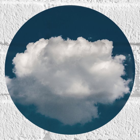 WallClassics - Muursticker Cirkel - Witte Wolk in de Lucht - 20x20 cm Foto op Muursticker