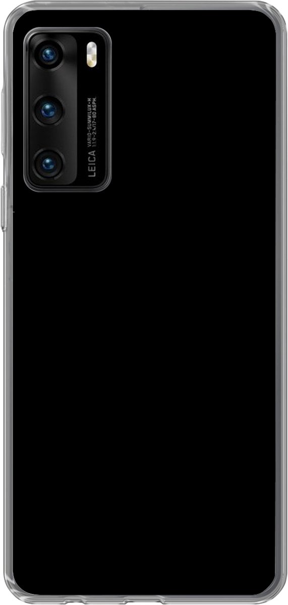 Telefoonhoesje Geschikt voor Huawei P40 hoesje - Zwart - Effen kleur - Siliconen Telefoonhoesje Telefoonhoesje