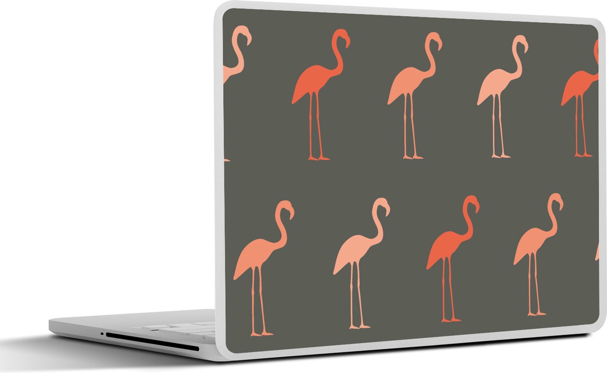 Laptop sticker - 10.1 inch - Flamingo - Vogel - Patronen - 25x18cm - Laptopstickers - Laptop skin - Cover