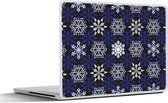Laptop sticker - 14 inch - Nieuwjaar - Sneeuwvlok - Kerst - Patroon - 32x5x23x5cm - Laptopstickers - Laptop skin - Cover