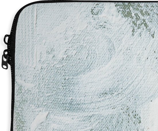 Housse d’ordinateur portable - Peinture - Vert - Blauw - Wit - Rayures - Housse d’ordinateur portable - Ordinateur portable - 13 pouces - Housse d’ordinateur portable