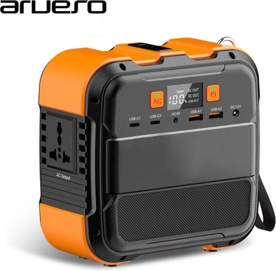 Arveso Powerstation Power Station Generator op Zonneenergie Portable Powerstation...