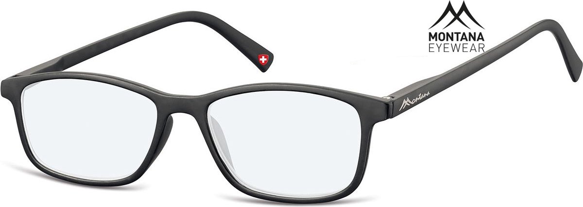 Montana Eyewear BLF51 leesbril - beeldschermbril +2.50 zwart - rechthoekig - incl. hardcase