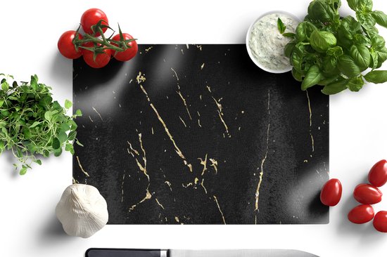 TMK, snijplank glas 30x22 met motief steen snijplaat, fornuis afdekplaat decoratief glas