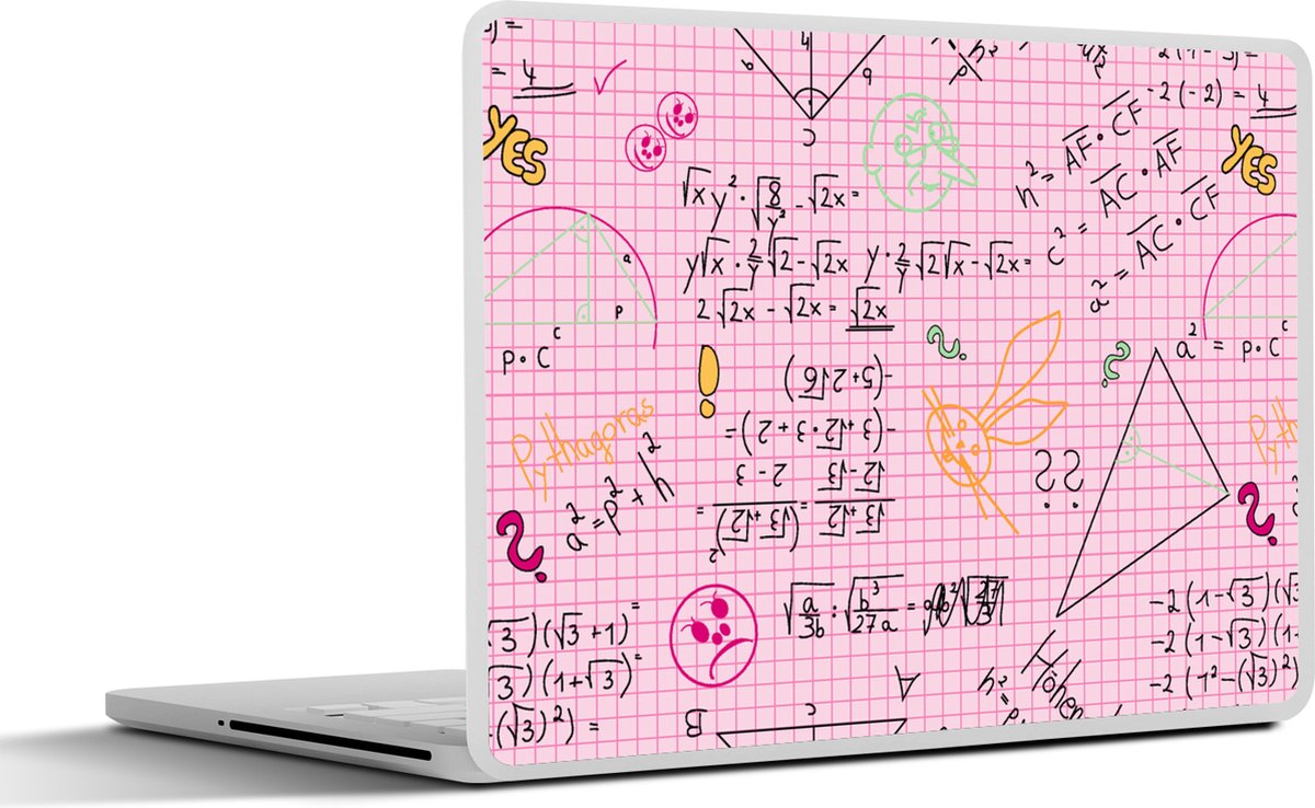 Laptop sticker - 13.3 inch - Wiskunde - Doodle - Geometrie - Regenboog - Patronen - 31x22,5cm - Laptopstickers - Laptop skin - Cover