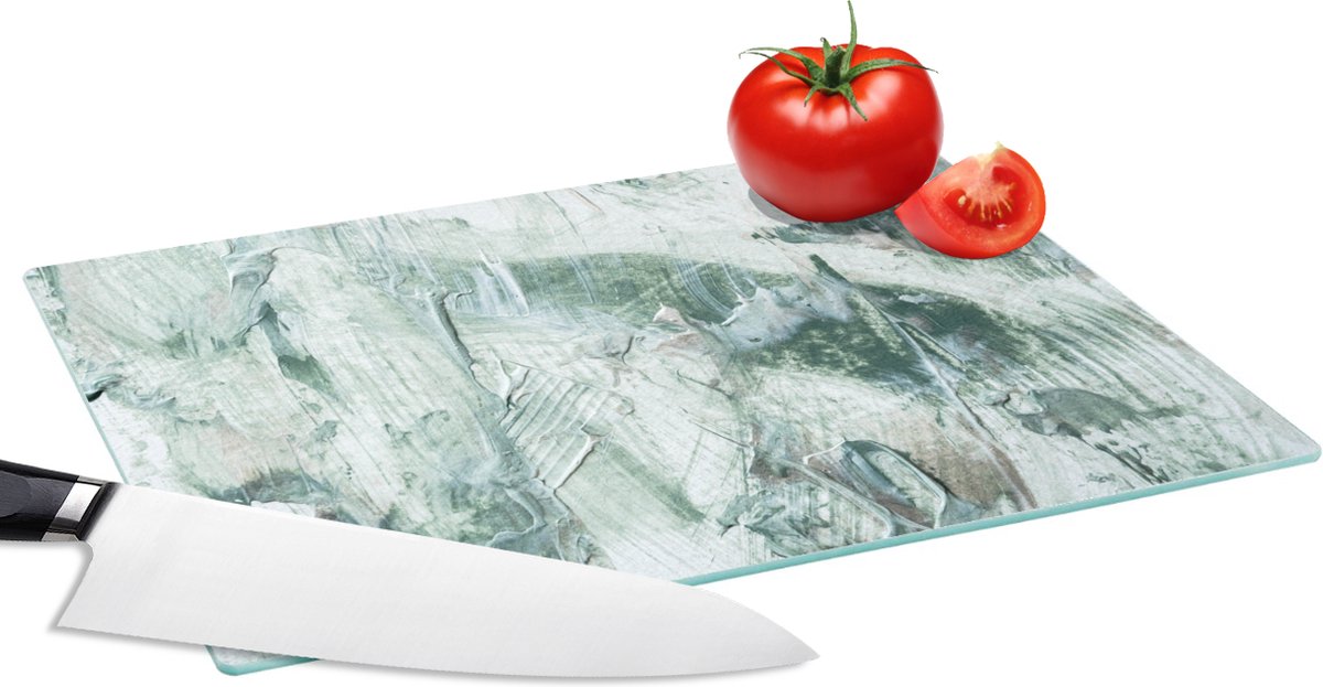 Glazen Snijplank - 28x20 - Tuindecoratie - Verf - Abstract - Snijplanken Glas
