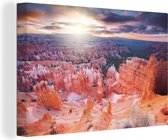 Dessin dans le ciel au-dessus de la toile du parc national de Bryce Canyon 90x60 cm - Tirage photo sur toile (Décoration murale salon / chambre)
