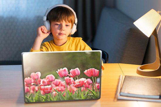 Sticker ordinateur portable - 11,6 pouces - Tulipes - Soleil - Printemps
