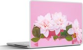 Laptop sticker - 10.1 inch - Bloesem - Zomer - Roze - 25x18cm - Laptopstickers - Laptop skin - Cover
