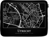 Laptophoes 17 inch - Plattegrond - Stadskaart - Utrecht - Kaart - Laptop sleeve - Binnenmaat 42,5x30 cm - Zwarte achterkant