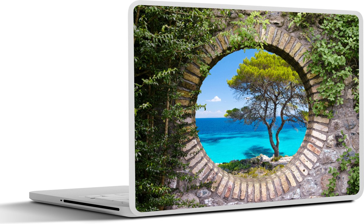 Laptop sticker - 17.3 inch - Zee - Boom - Tropisch - Doorkijk - 40x30cm - Laptopstickers - Laptop skin - Cover