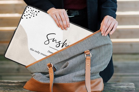 Housse ordinateur portable 15,6 pouces - Proverbes - Sushi - Dictionnaire - Citations - Définition sushi - Housse ordinateur portable - Dimensions intérieures 39,5x29,5 cm